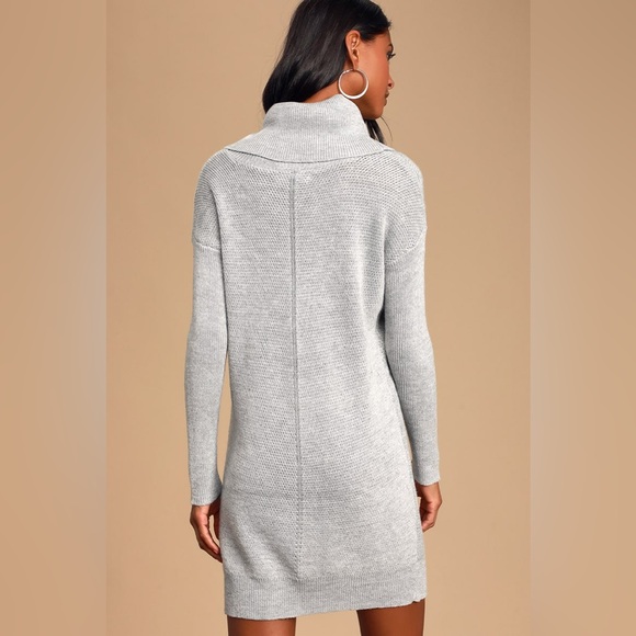 Lulus Tea Reader Light Grey Sweater Dress - Picture 3 of 12